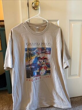 Alstyle Beige Grand Prix Phoenix 1991 Graphic Tee
